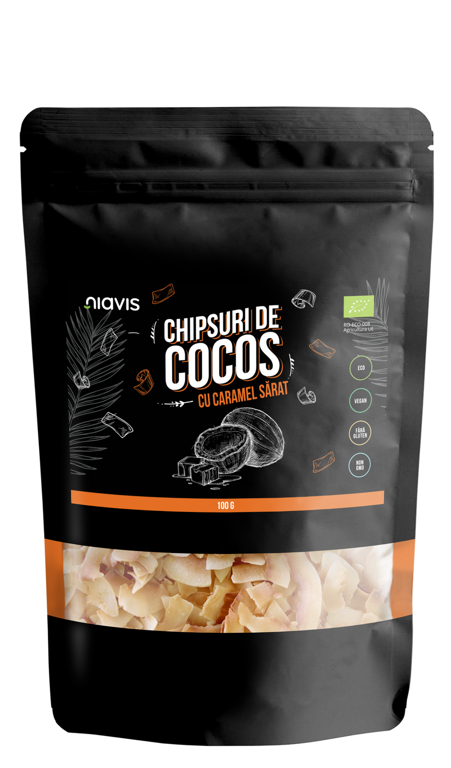 Chipsuri de Cocos cu Caramel Sarat Ecologice/BIO 100g