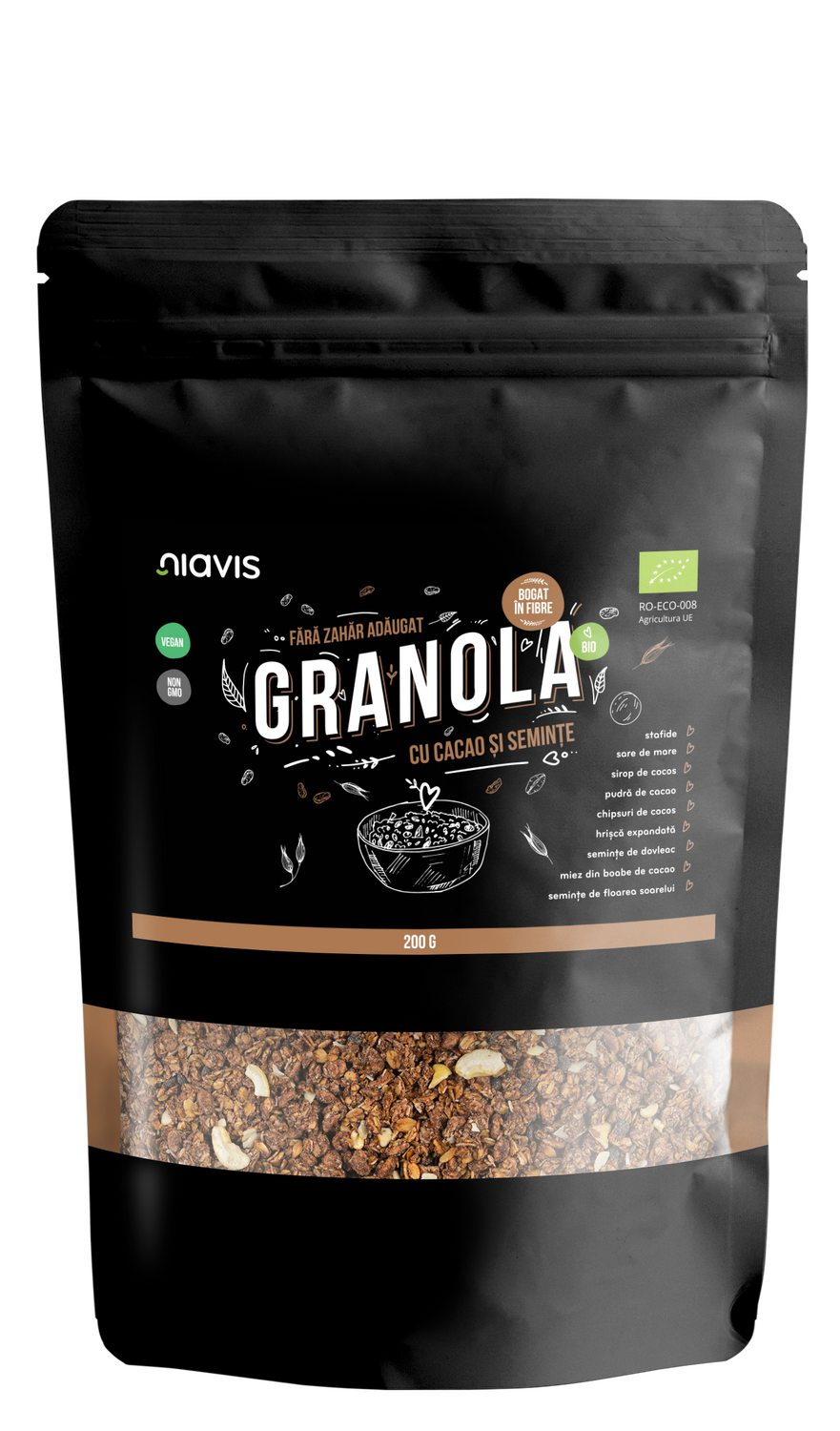 Granola cu Cacao si Seminte Ecologica/BIO 200g
