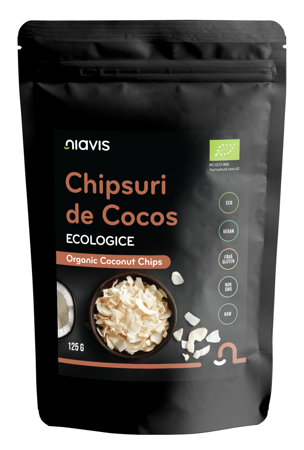 Chipsuri de Cocos RAW Ecologice 125g