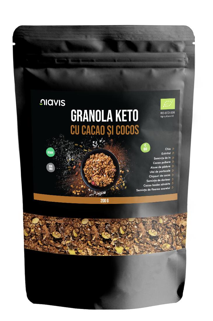 Granola Keto cu Cacao si Cocos Ecologica/BIO 200g