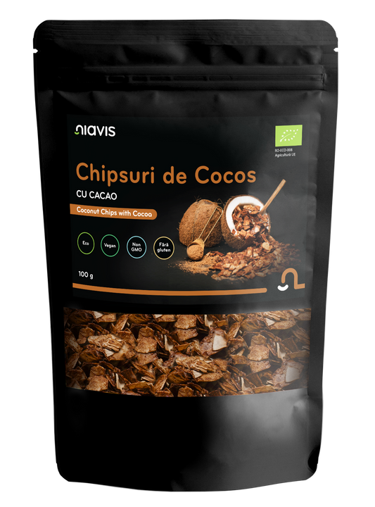 Chipsuri de Cocos cu Cacao Ecologice/Bio 100g